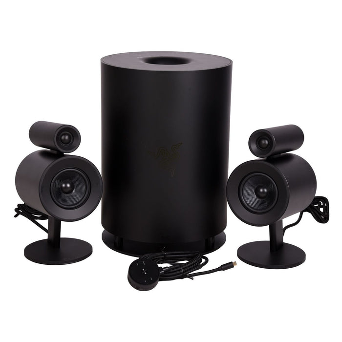 Razer Nommo Pro 2.1 Kanal Virtual Surround Premium Lautsprecher System App-Steuerung Schwarz