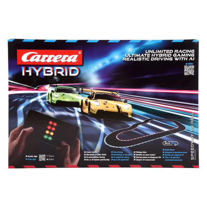 Carrera HYBRID Speedway to Hell I Rennspaß der neuen Generation - Legendäre Rennboliden