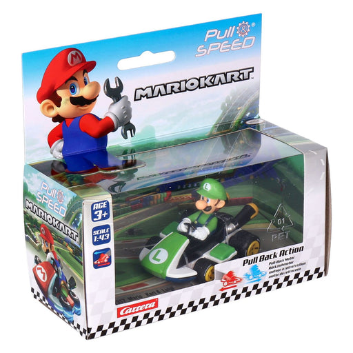 Produktbild Spielzeug-Auto - Carrera-Toys Pull and Speed Mario Kart 1:43 farblich sortiert Luigi