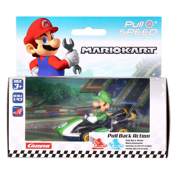 Carrera-Toys Pull and Speed Mario Kart 1:43 farblich sortiert Luigi