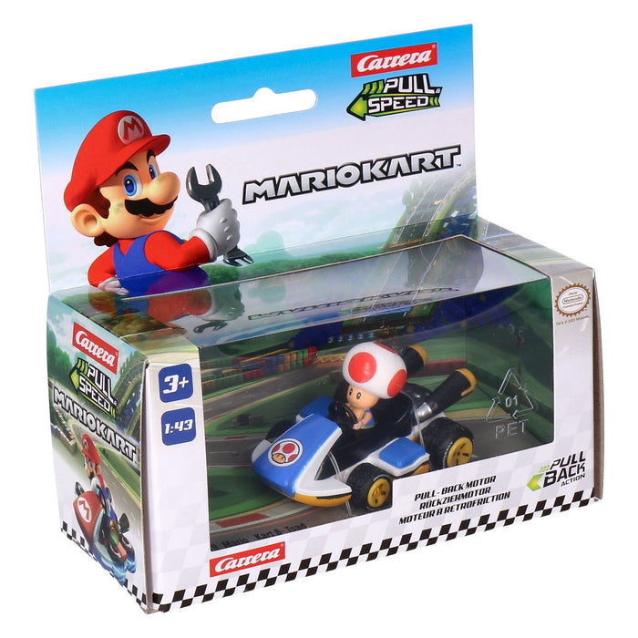 Carrera-Toys Pull and Speed Mario Kart 1:43 farblich sortiert Toad