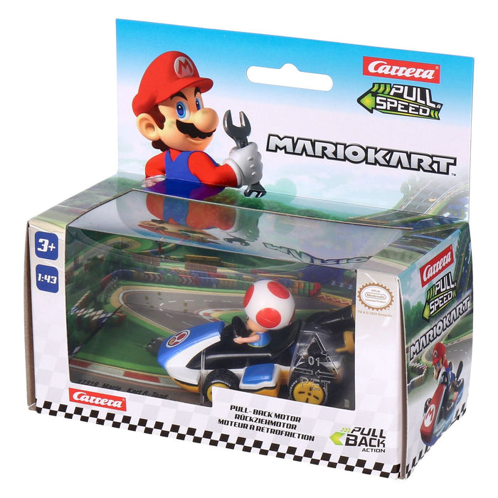 Carrera-Toys Pull and Speed Mario Kart 1:43 farblich sortiert Toad