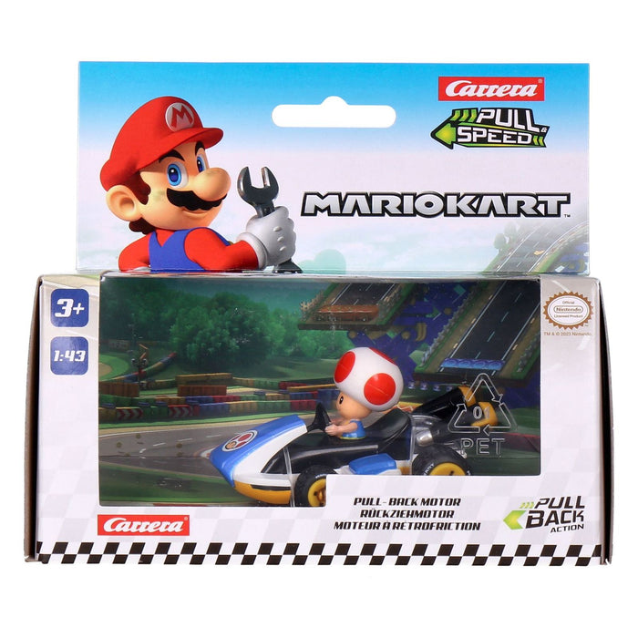Carrera-Toys Pull and Speed Mario Kart 1:43 farblich sortiert Toad