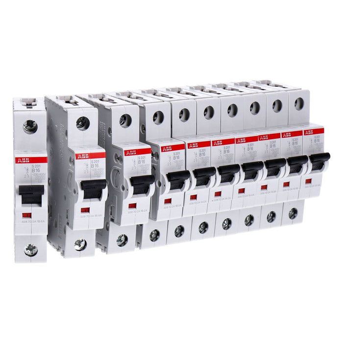 10x ABB S201-B16 Sicherungsautomat B-Char., 6 kA, 16 A, 1P