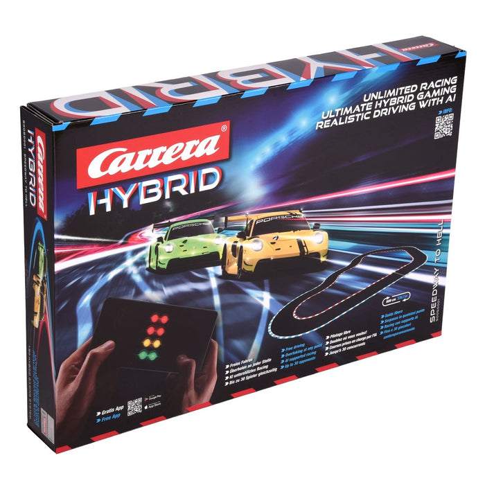 Carrera HYBRID Speedway to Hell I Rennspaß der neuen Generation - Legendäre Rennboliden