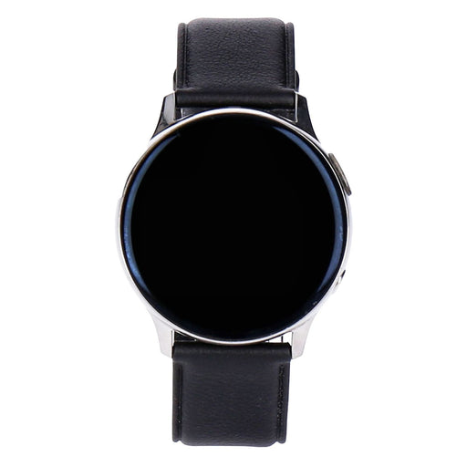Produktbild Smartwatch - Samsung Galaxy Watch Active 2 R830 40mm Silver Edelstahlgehäuse Lederarmband Schwarz