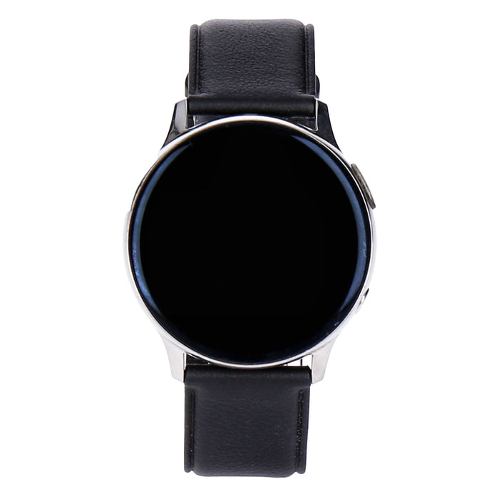 Samsung Galaxy Watch Active 2 R830 40mm Silver Edelstahlgehäuse Lederarmband Schwarz