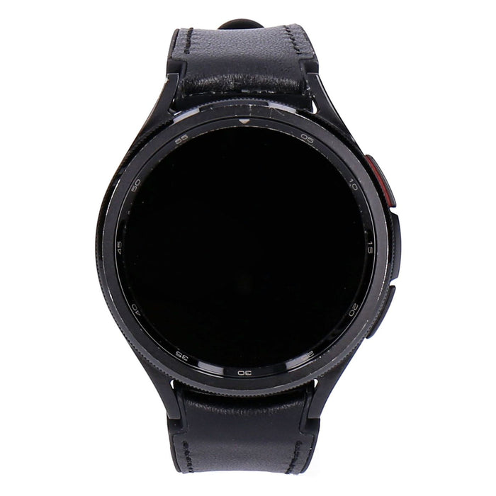 Samsung Galaxy Watch 6 Classic WiFI 47mm Black Edelstahlgehäuse Kunstlederarmband Schwarz