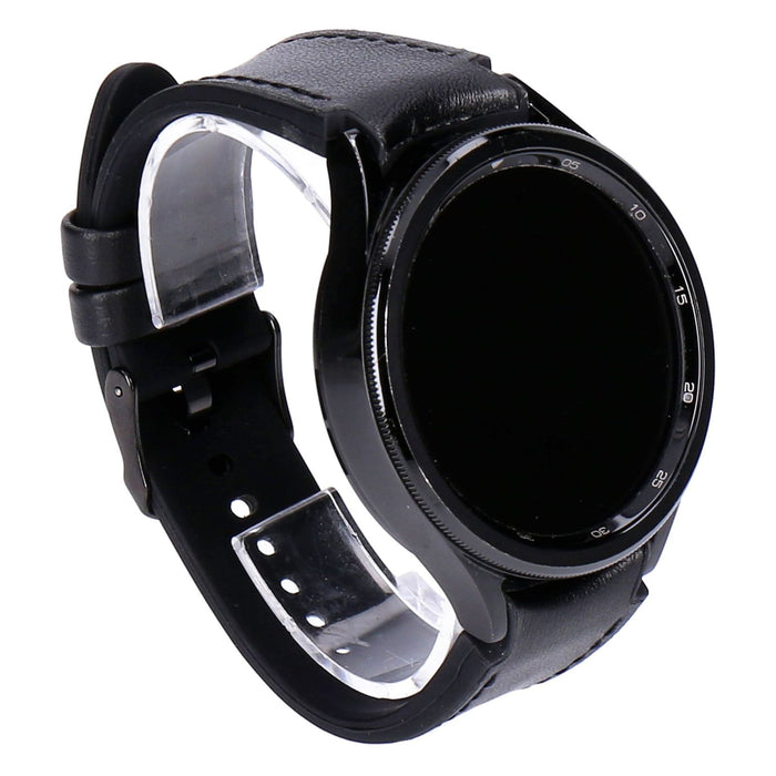 Samsung Galaxy Watch 6 Classic WiFI 47mm Black Edelstahlgehäuse Kunstlederarmband Schwarz