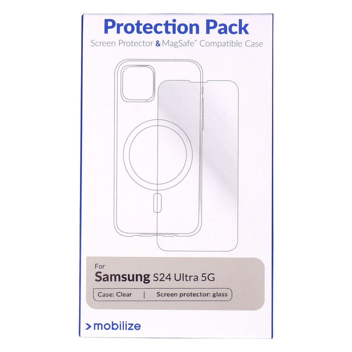 Mobilize Samsung Galaxy S24 Ultra Protection Pack Screen Protector & MagSafe Clear Case