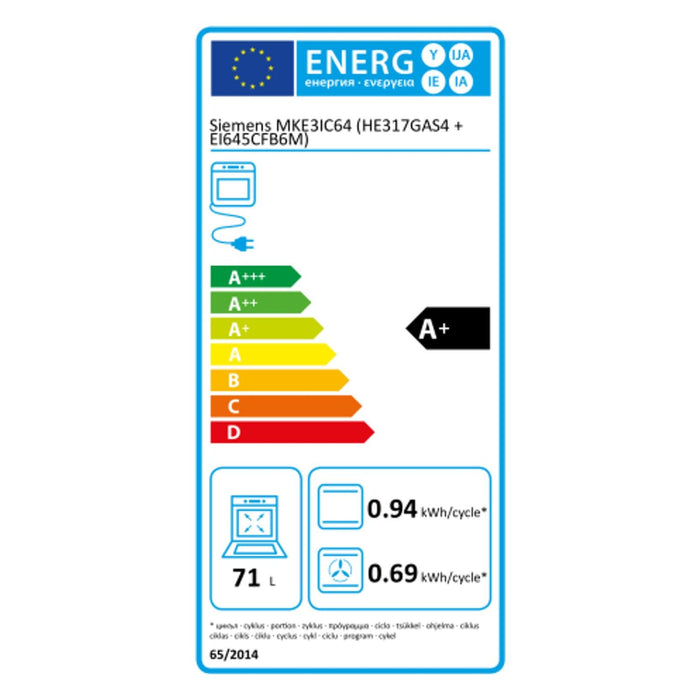 Siemens MKE3IC64 Einbau-Herd-Set EI645CFB6M + HE317GAS4 extraKLASSE