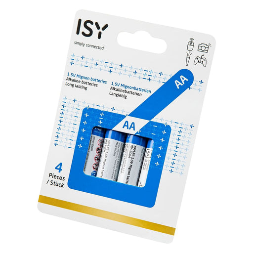 Produktbild Batterie - ISY IBA-2004 AA LR6 Alkaline Mignon-Batterie 1.5 Volt 4-Pack
