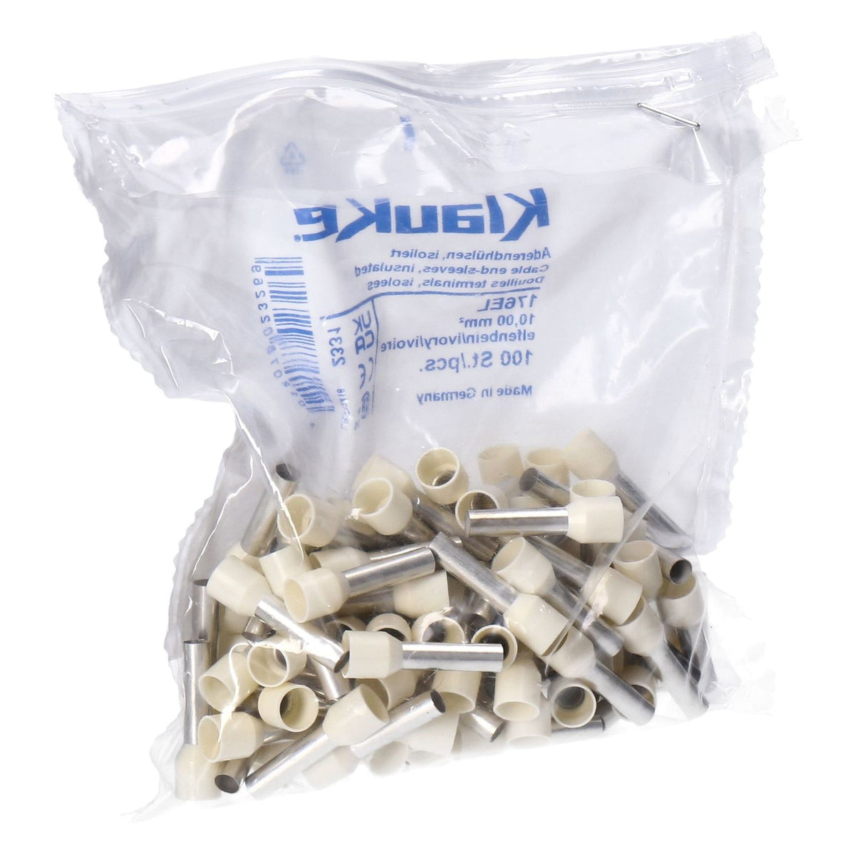 Produktbild Aderendhülsen - Klauke Aderendhülse 10mm² 176/EL Weiß 100 Stk.