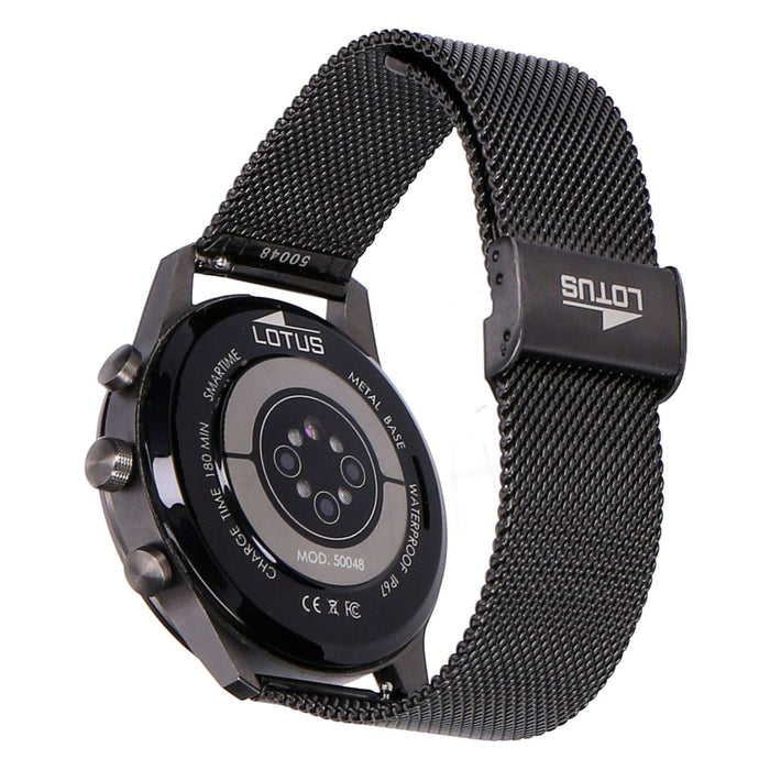 Lotus Herren Smartwatch 44 mm Edelstahl schwarz