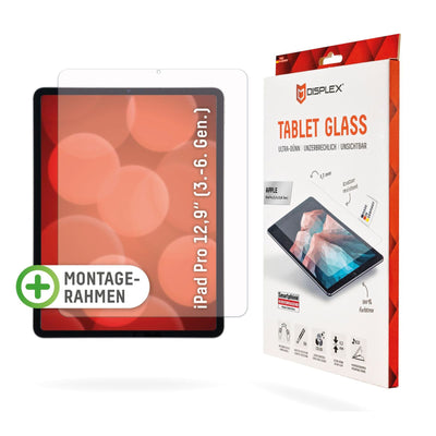 Tablet Glass (9H) für Apple iPad Pro 12,9 Eco-Montagerahmen L-Form unzerbrechlich ultra dünn