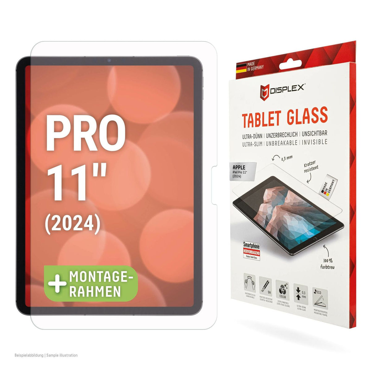 Produktbild Displayschutzglas - Displex Tablet Glass 9H Hybridglasfolie Apple iPad Pro 11