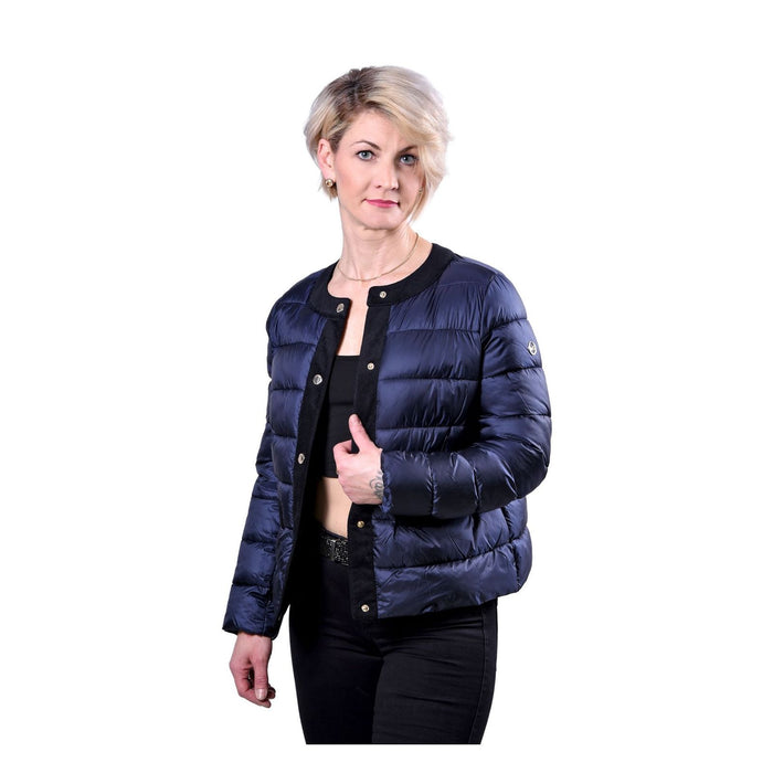 Michael Kors Daunenjacke dunkelblau komprimierbar abgestepptes Nylon Damen S