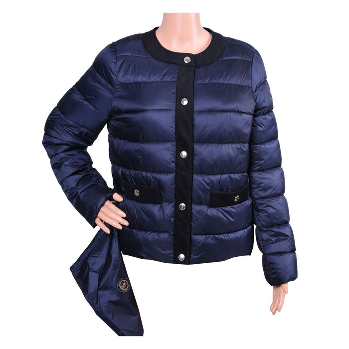 Michael Kors Daunenjacke dunkelblau komprimierbar abgestepptes Nylon Damen L