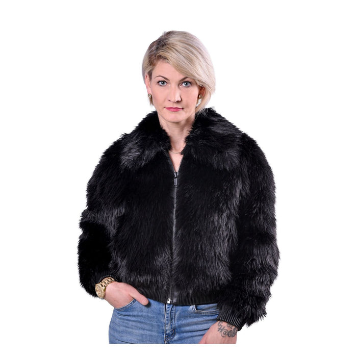 Michael Kors Bomberjacke aus Kunstpelz schwarz Damen M