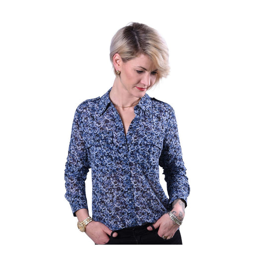 Produktbild Hemdbluse - Michael Kors Bluse aus Georgette mit Blumenmuster Admiral Damen M