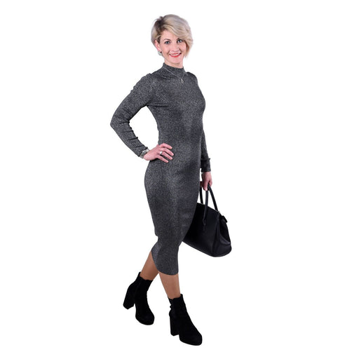 Produktbild Strickkleid - Michael Kors Strickkleid in Metallic-Optik mit Stehkragen Damen XS