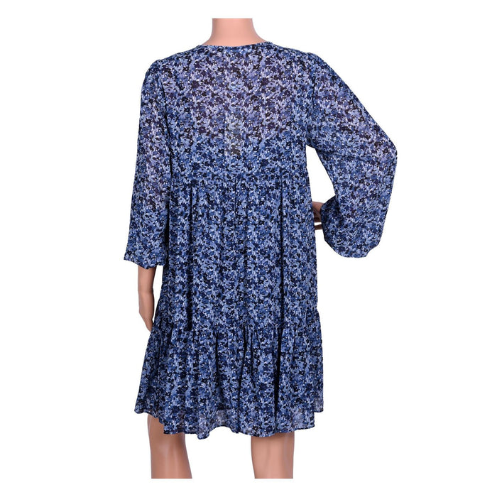 Michael Kors Kleid aus Georgette mit Blumenmuster und Bindeband Damen S