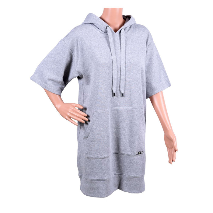 Michael Kors Kapuzenkleid aus Baumwolle grau Damen XS