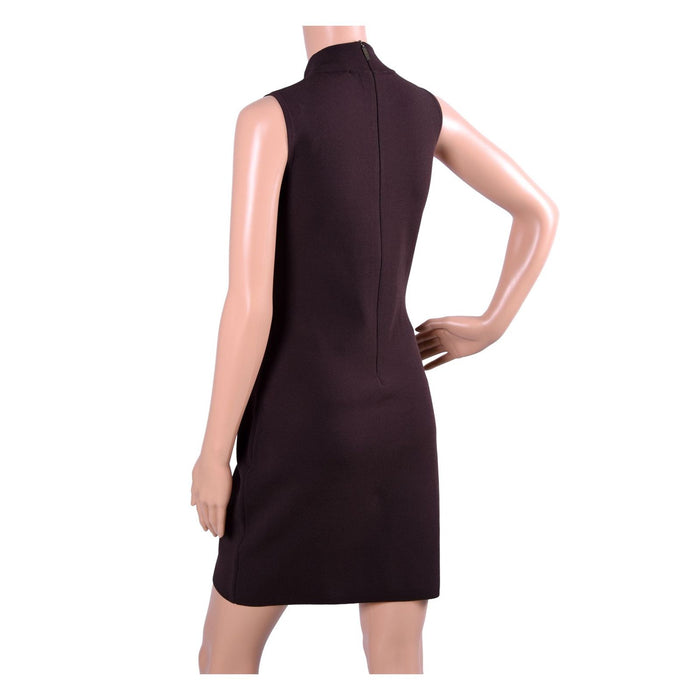 Michael Kors Kleid aus Stretch-Viskose chocolat mit Stehkragen Damen S