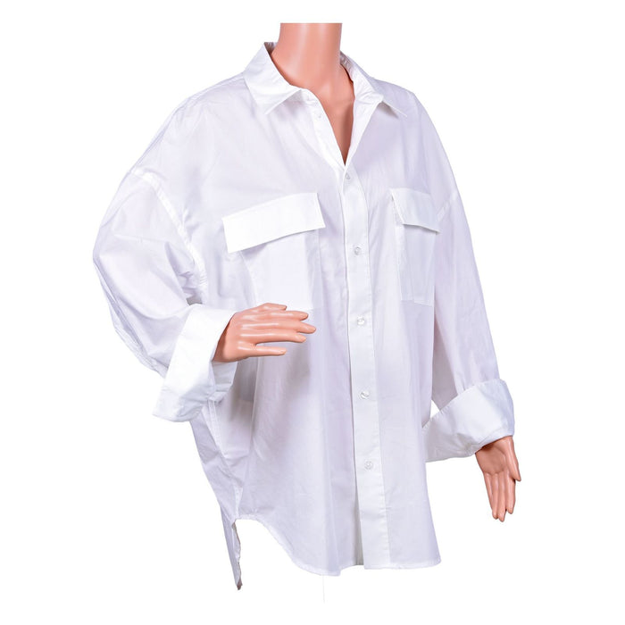 Michael Kors Oversize-Hemd aus Baumwoll-Popeline mit Stretch Unisex Erwachsene weiss S