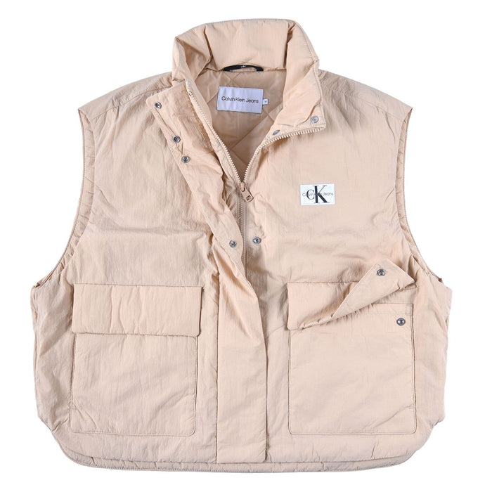 Calvin Klein Relaxed Padded Nylon Weste warm sand Damen XL