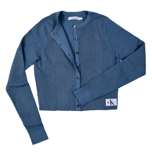 Produktbild Strickjacke - Calvin Klein Strickjacke gerippt türkis Slim Fit Damen M
