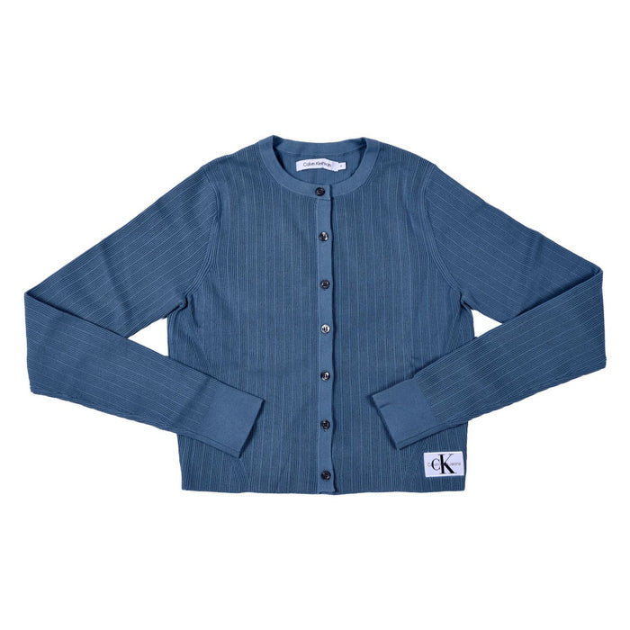 Calvin Klein Strickjacke gerippt türkis Slim Fit Damen XL