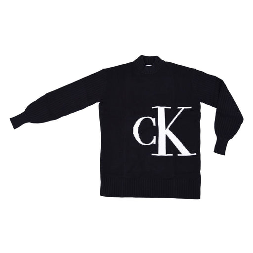 Produktbild Strickkleid - Calvin Klein Jeans Blown Up Off Damen Kleid schwarz/weiß XS