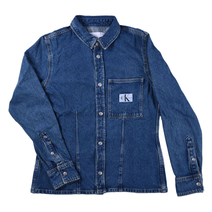 Calvin Klein Jeansbluse mit Brusttasche jeansblau Damen XL