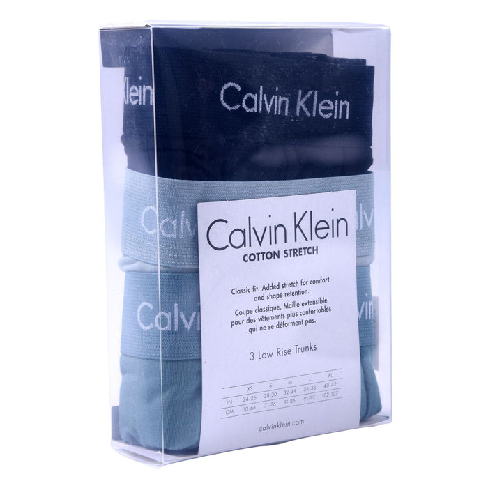 Calvin Klein Herren-Boxershorts 3er Pack Low Rise Trunks Cotton Stretch multicolor S