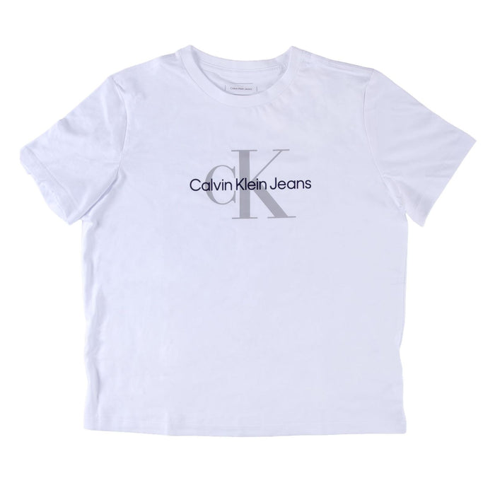 Calvin Klein Jeans Short Sleeve Crewneck Damen T-Shirt Monologo Weiß L
