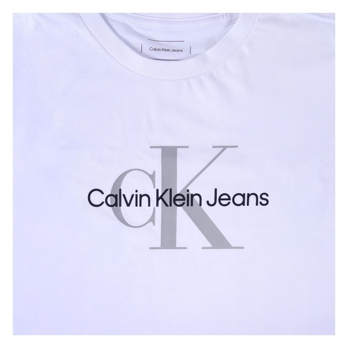 Calvin Klein Jeans Short Sleeve Crewneck Damen T-Shirt Monologo Weiß L