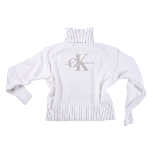 Produktbild Strickpullover - Calvin Klein Jeans Chenille Monologo Damen Pullover Weiß XS