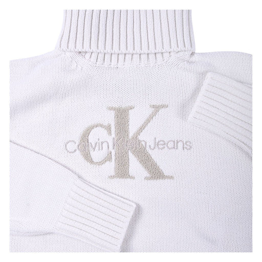 Produktbild Longsweatshirt - Calvin Klein Jeans Chenille Monologo Damen Pullover Weiß M