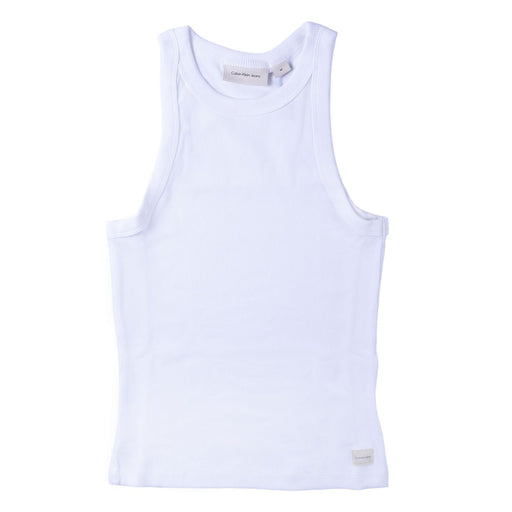 Produktbild Tanktop - Calvin Klein Jeans Woven Label Tank Top Damen Slim-Fit Weiß XS
