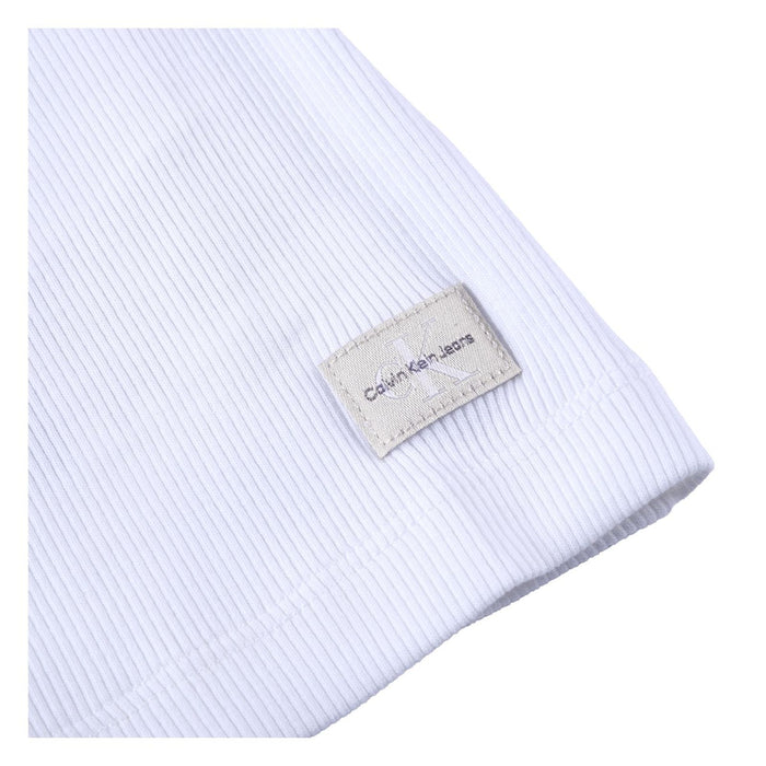 Calvin Klein Jeans Woven Label Tank Top Damen Slim-Fit Weiß S