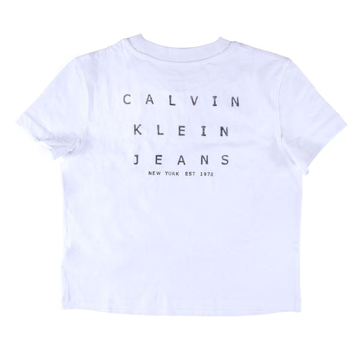 Produktbild T-Shirt - Calvin Klein Jeans Cotton Monogram Damen T-Shirt weiß L