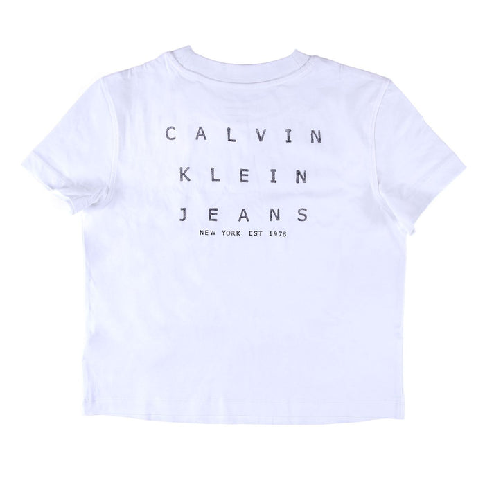 Calvin Klein Jeans Cotton Monogram Damen T-Shirt weiß L