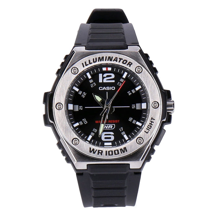 Casio Collection MWA-100H-1AVEF Herren Uhr Si/Schw Silber/Schwarz