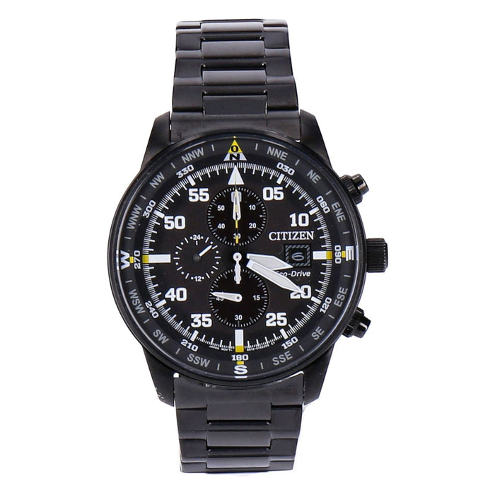 Citizen Eco Drive Chronograph CA0695-84E Edelstahl schwarz