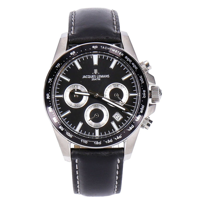 Jacques Lemans Liverpool 1-1877A schwarz Lederarmband