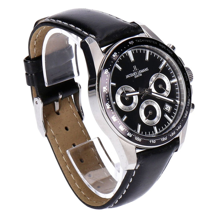 Jacques Lemans Liverpool 1-1877A schwarz Lederarmband