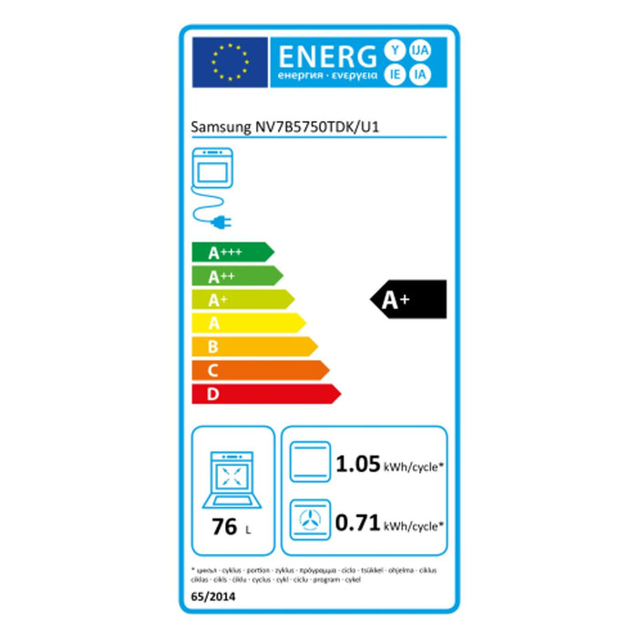 Samsung NV7B5750TDK/U1 Einbau-Backofen 76L Schwarz