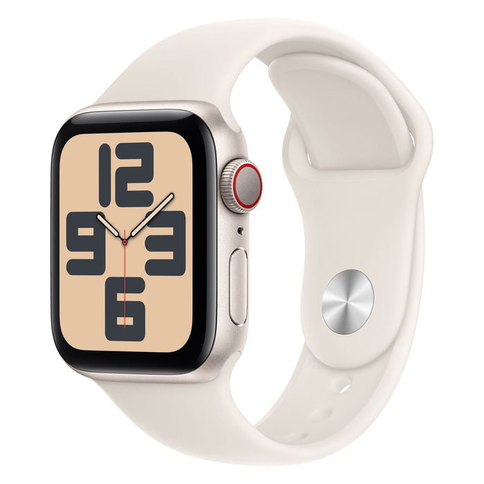 Apple Watch SE (Gen.2) 40mm GPS + 4G Starlight Aluminiumgehäuse mit Sportarmband S/M