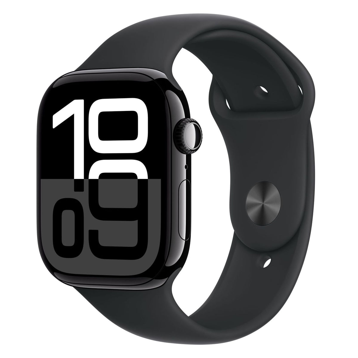 Produktbild Smartwatch - Apple Watch Series 11 46mm GPS + 5G Diamantschwarz Aluminiumgehäuse, Sportarmband Schwarz M/L